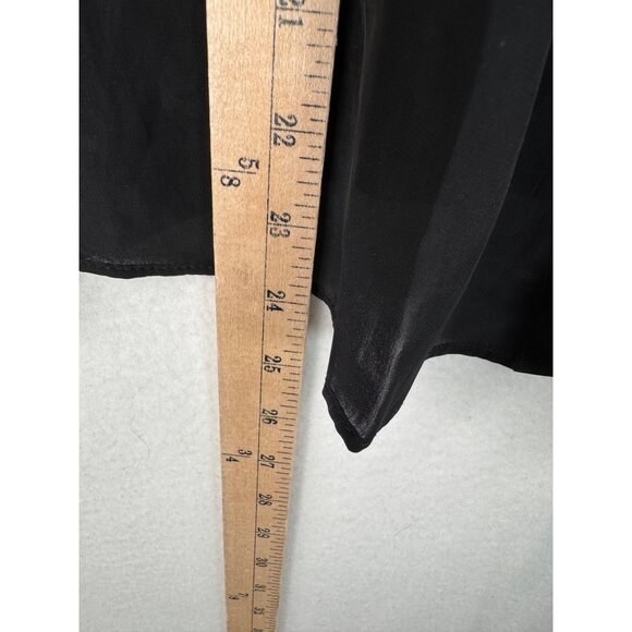 J.crew Tie-neck top‎ in crepe de chine black preppy flowy sz 0 - Picture 7 of 8